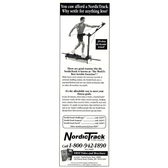 Nordictrack 1995 Vintage Print Ad Original Fitness Equipment u Chaska MN - Picture 1 of 4